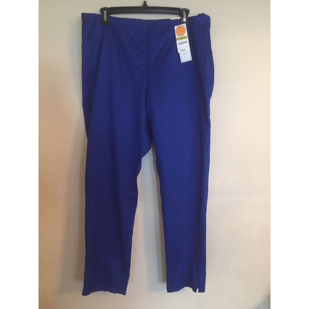 Blue slim leg ankle pants